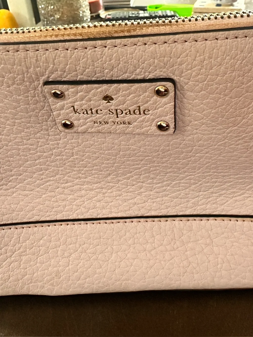 kate spade Blush Pink Pebbled Leather cross body bag  Gold Hardware